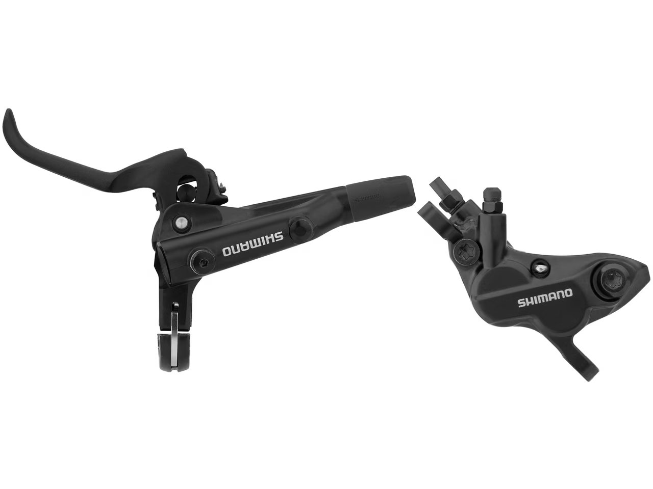 Тормоз дисковый гидравлический Shimano MT501-E, передний (левая ручка, 4-поршн. калипер BR-MT520, гидролиния 1000 мм, D03S) фото 