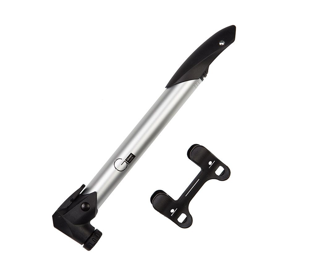 Мининасос Green Cycle GPM-219 алюминиевый, presta+schrader, 120psi, серебро фото 
