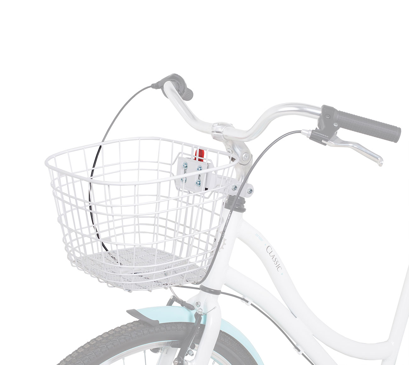 Корзина Green Cycle GCB-01-4D стальная с быстросъемным креплением на 1'' вынос, белая фото 2