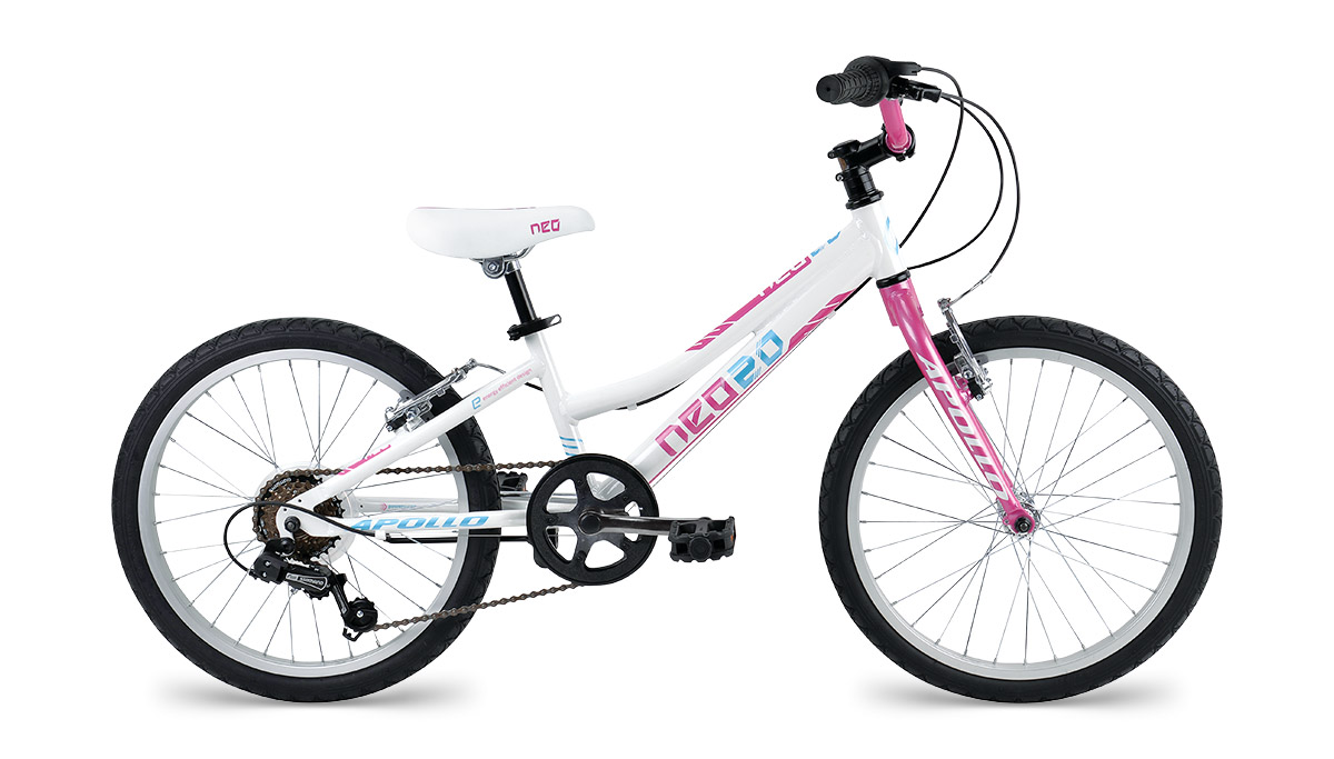 Велосипед 20" Apollo NEO girls Geared gloss White/gloss Pink/gloss Blue  фото 