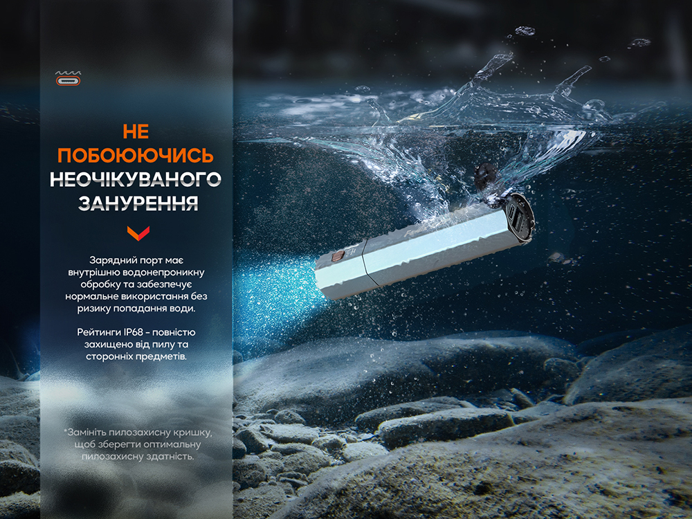 Фонарь ручной Fenix E-CP, голубой фото 12