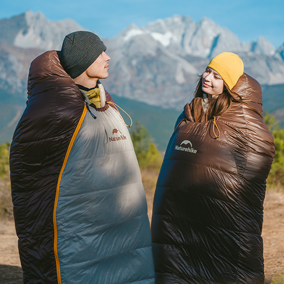 Спальный мешок Naturehike Snowbird CNK2550WS014, пух, размер L, темно-коричневый 400 г фото 2