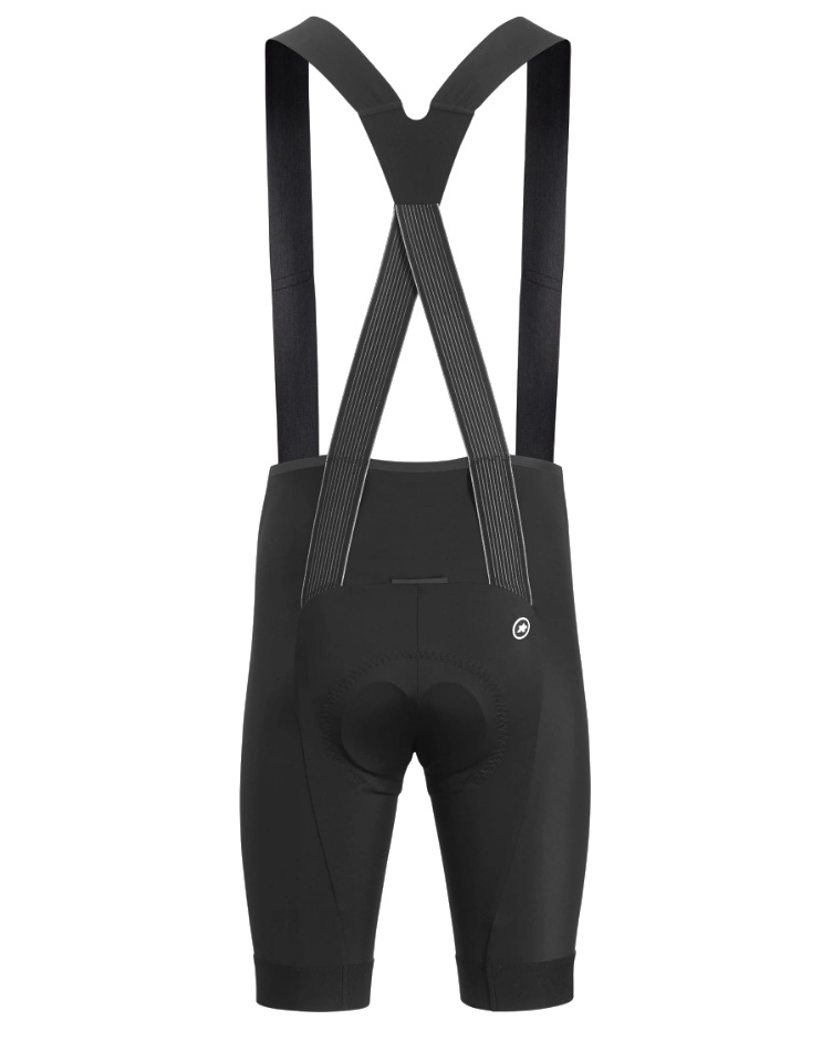 Велотрусы ASSOS Equipe RS Bib, на лямках, мужские, черные с белым логотипом, XL  фото 2
