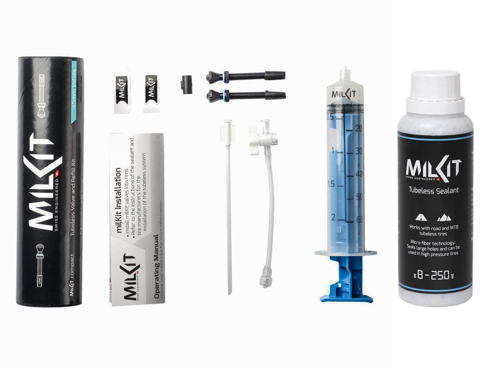 Набір для монтажу безкамерних коліс MilKit Compact 45 + Герметик Sealant milKit, 250 мл фото 