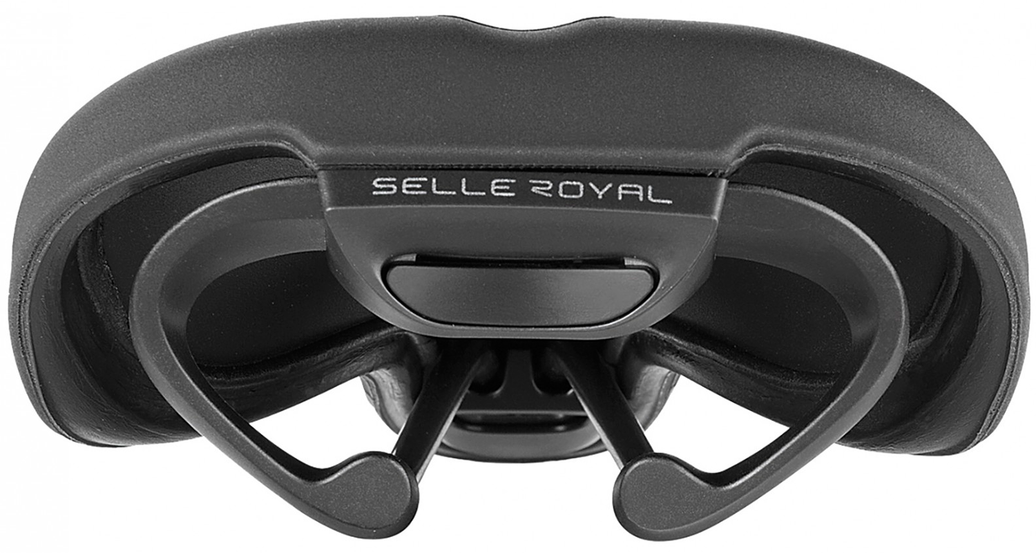 Сідло Selle Royal SCIENTIA R1 Relaxed, 3D skingel, оббивка Black gummy/Black mokka, 289х169мм, 479г, рейли сталь + Curva suspension, unisex, чорне фото 3