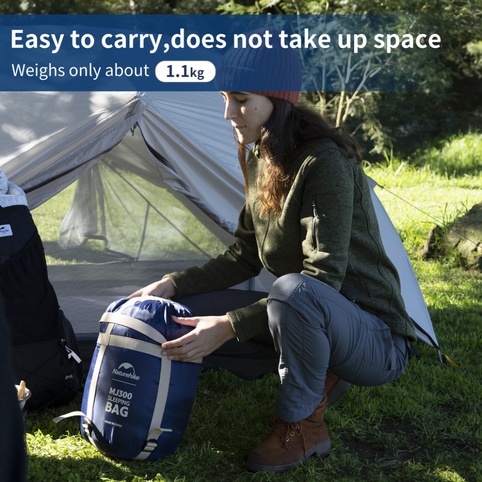 Спальный мешок Naturehike MJ300 CNK2300SD014, темно-голубой фото 5