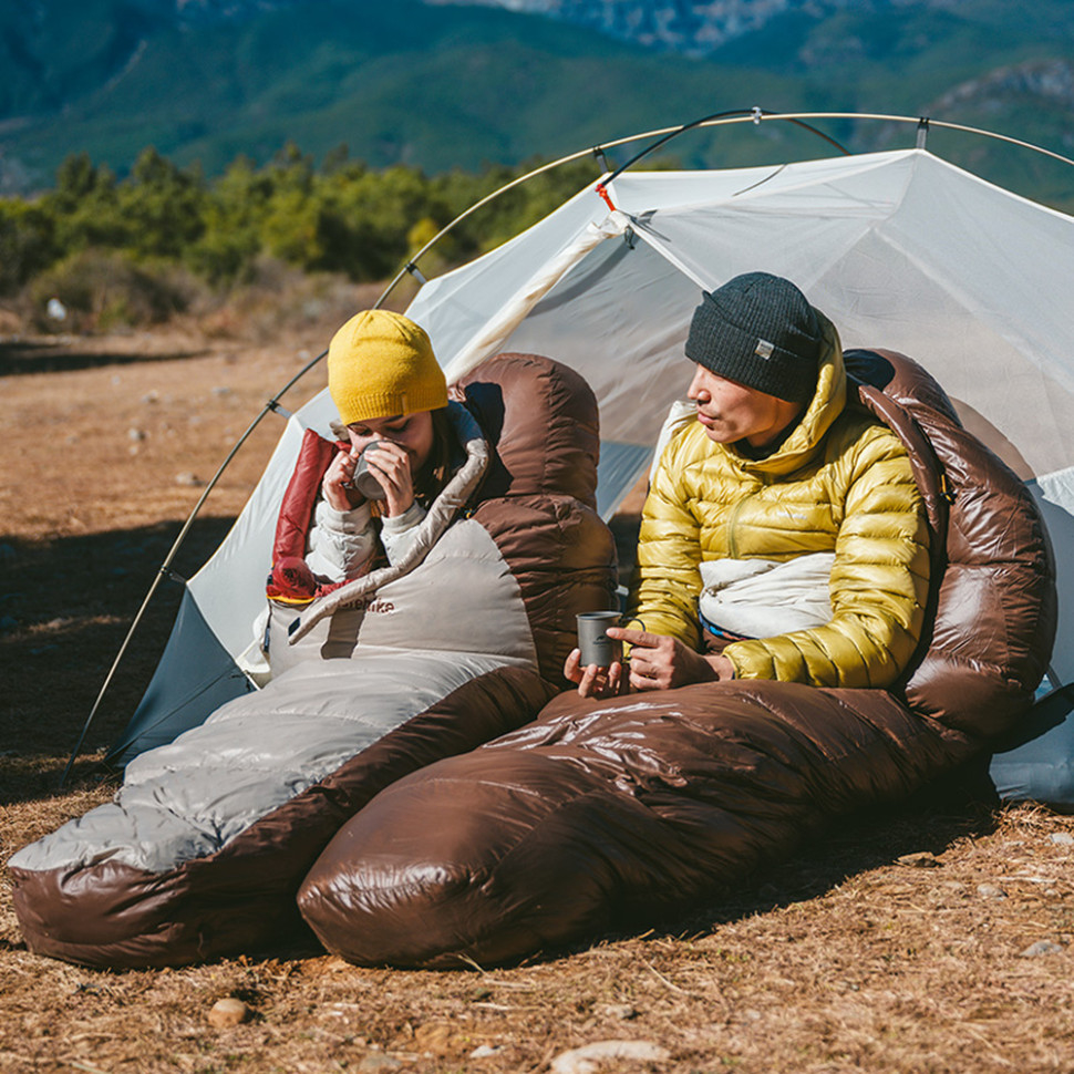 Спальный мешок Naturehike Snowbird CNK2550WS014, пух, размер L, темно-коричневый 400 г фото 6
