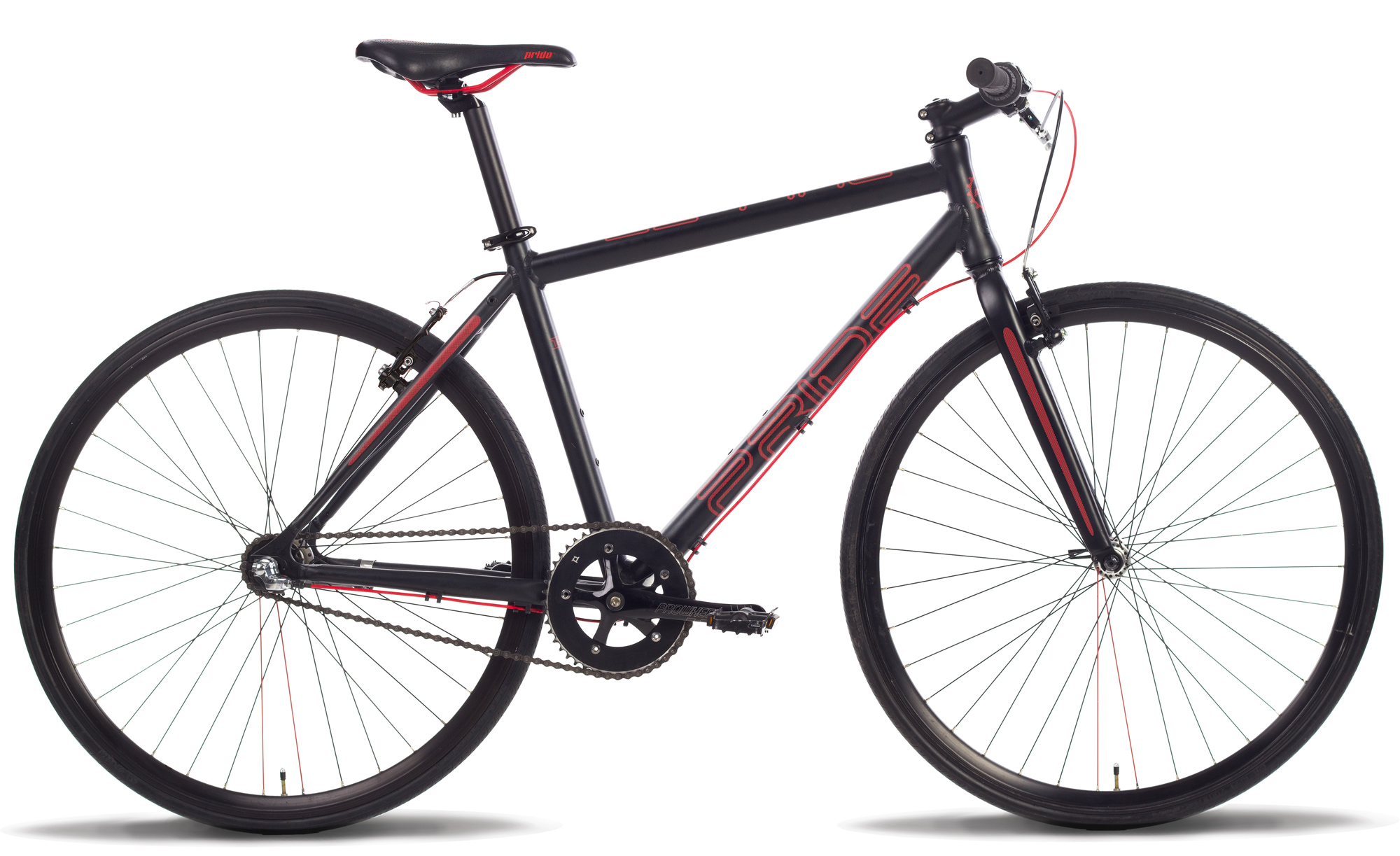 Велосипед 28'' Pride BULLET рама - 18" черно-красный матовый 2015 фото 