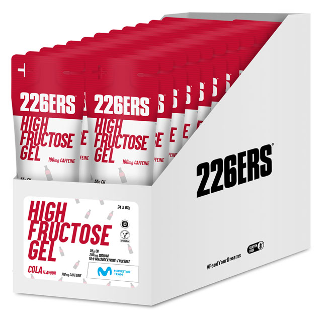 Гель 226ERS High Fructose 55г вуглеводів 100мг кофеїну кола 80г 24шт/уп 1920г фото 
