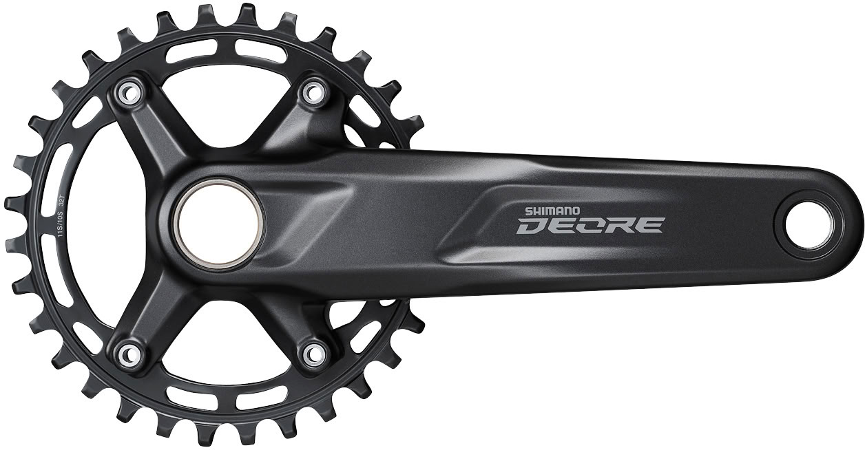 Фотографія Шатуни Shimano FC-M5100-1 DEORE, 170 мм, 1x10/11-ск., 32T, CL-52 мм, інтегрована вісь, без каретки 1 Шатуни Shimano FC-M5100-1 DEORE, 170 мм, 1x10/11-ск., 32T, CL-52 мм, інтегрована вісь, без каретки фото 1