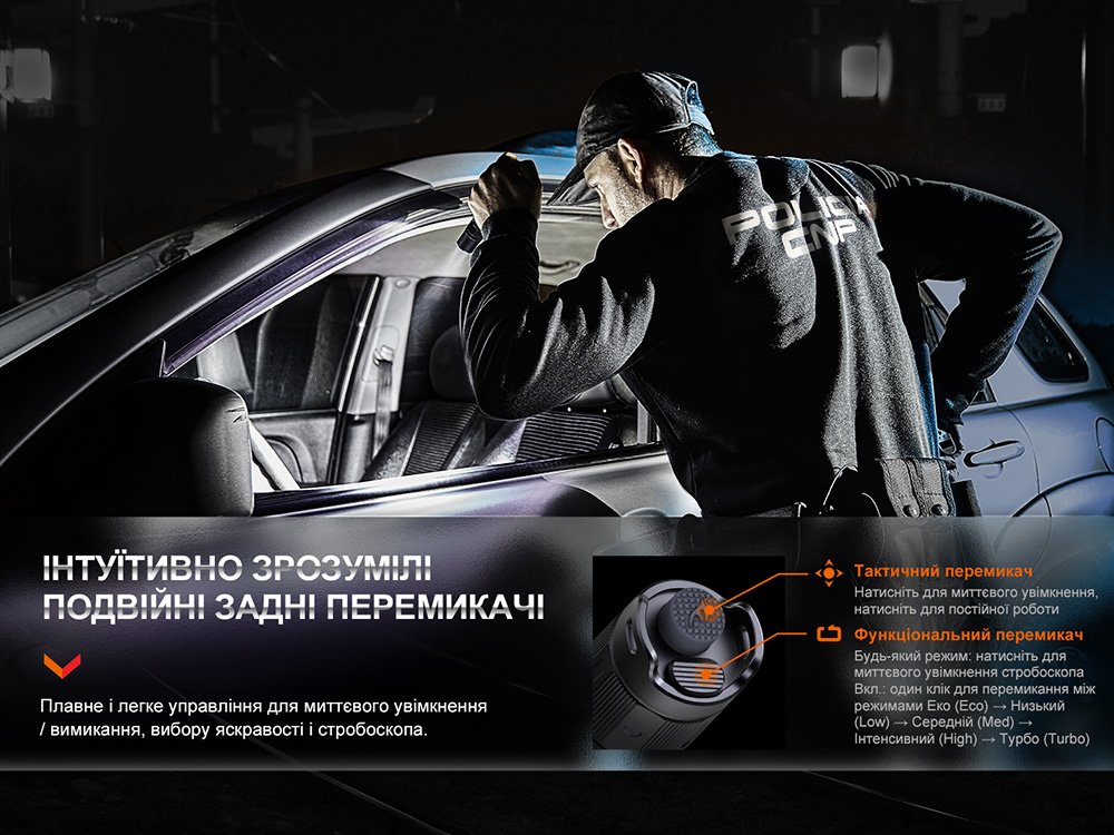 Ліхтар тактичний Fenix PD35R, акумуляторний фото 9