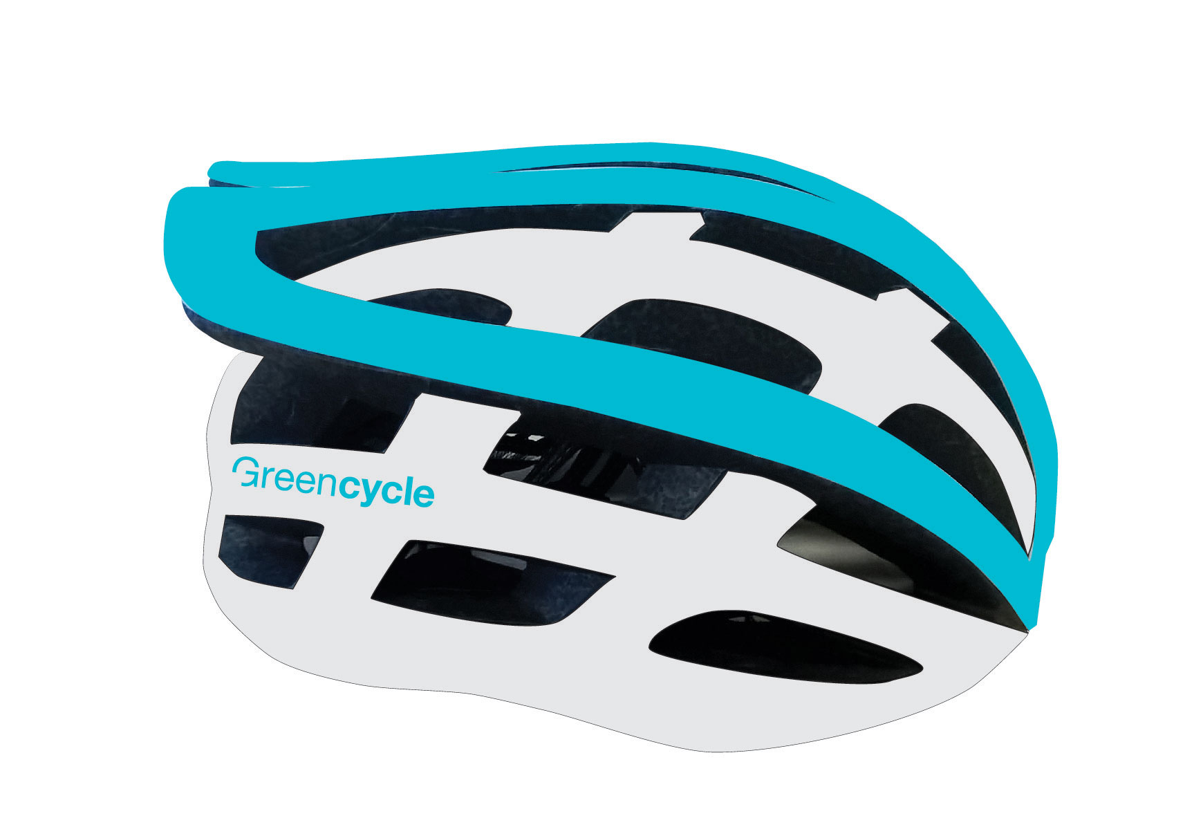 Шлем Green Cycle Eos размер M для шоссе бело-голубой лак фото 