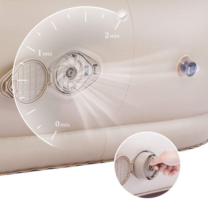 Матрац надувний Naturehike CNK2300DZ020, 180x132x60 см, вбудований насос для надування, бежевий фото 3