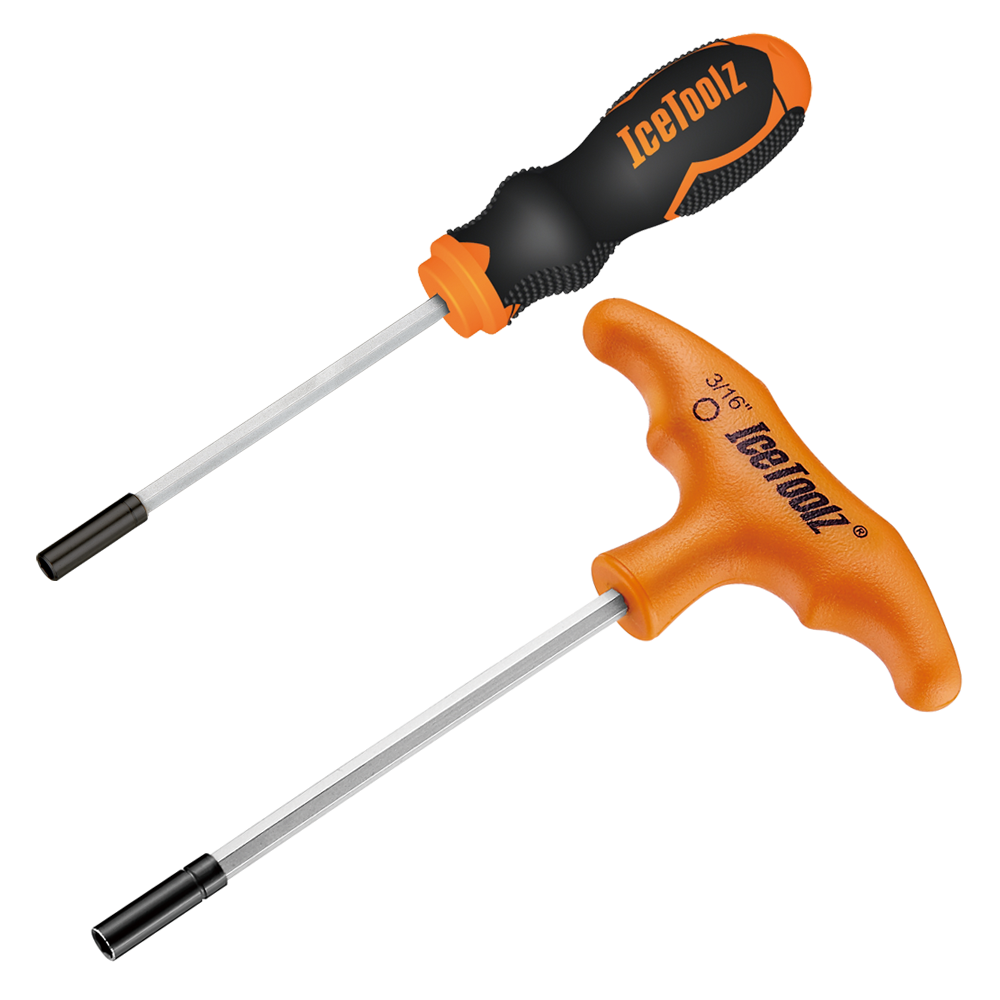 Набір інструментів Ice Toolz 12A5 для спиць 12A3 + 12A7. Під (шестигранний) ніпель 3/16 ". Звичайна ручка як на викрутку і Т-подібна фото 
