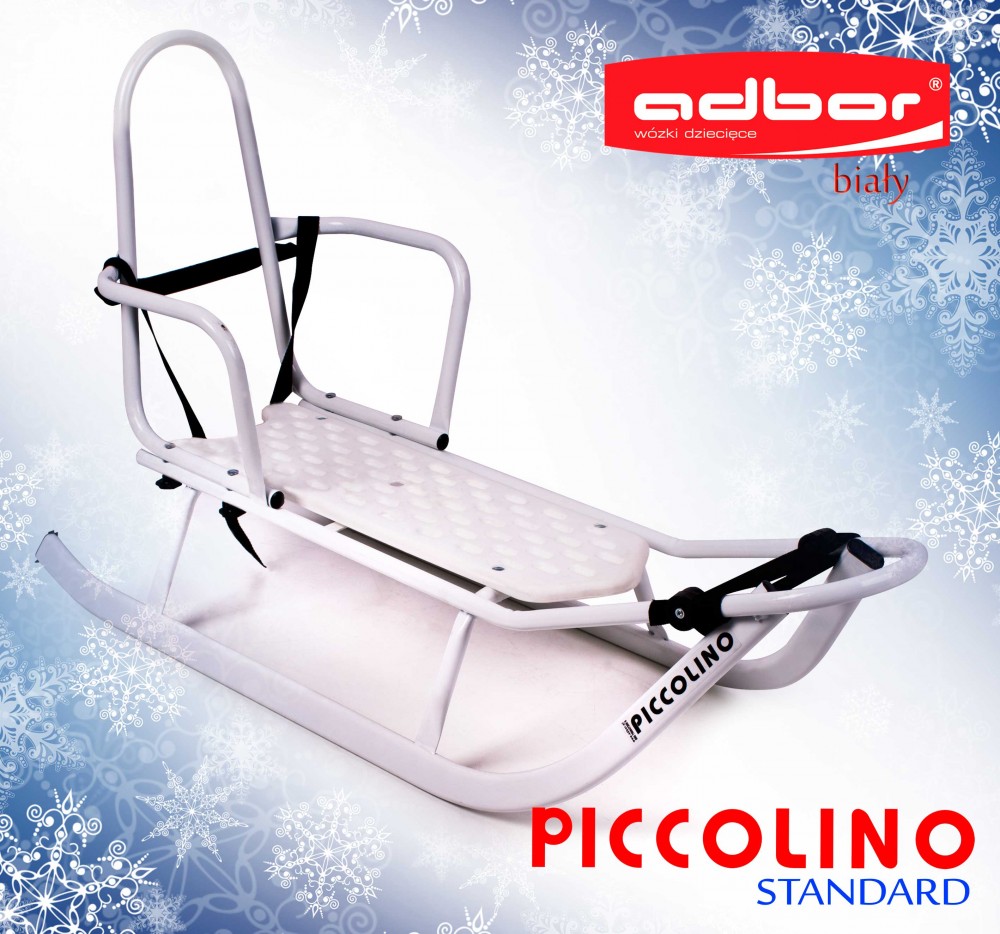 Санки Adbor Piccolino со спинкой, белый фото 