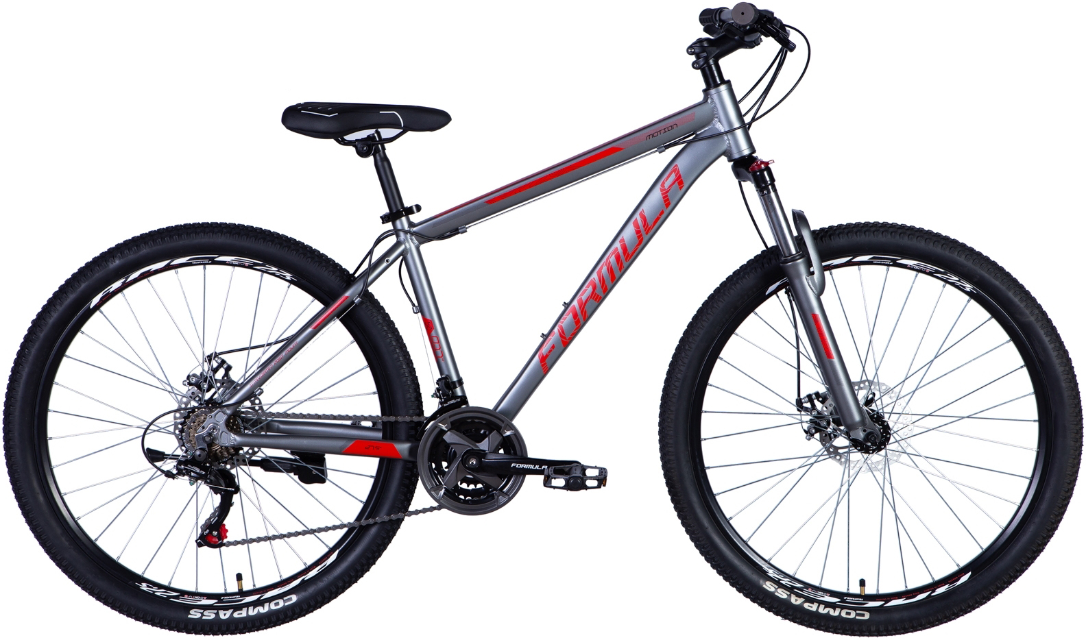 Велосипед 27.5" Formula MOTION AM DD рама - 19" сіро-червоний (матовий) A4 фото 