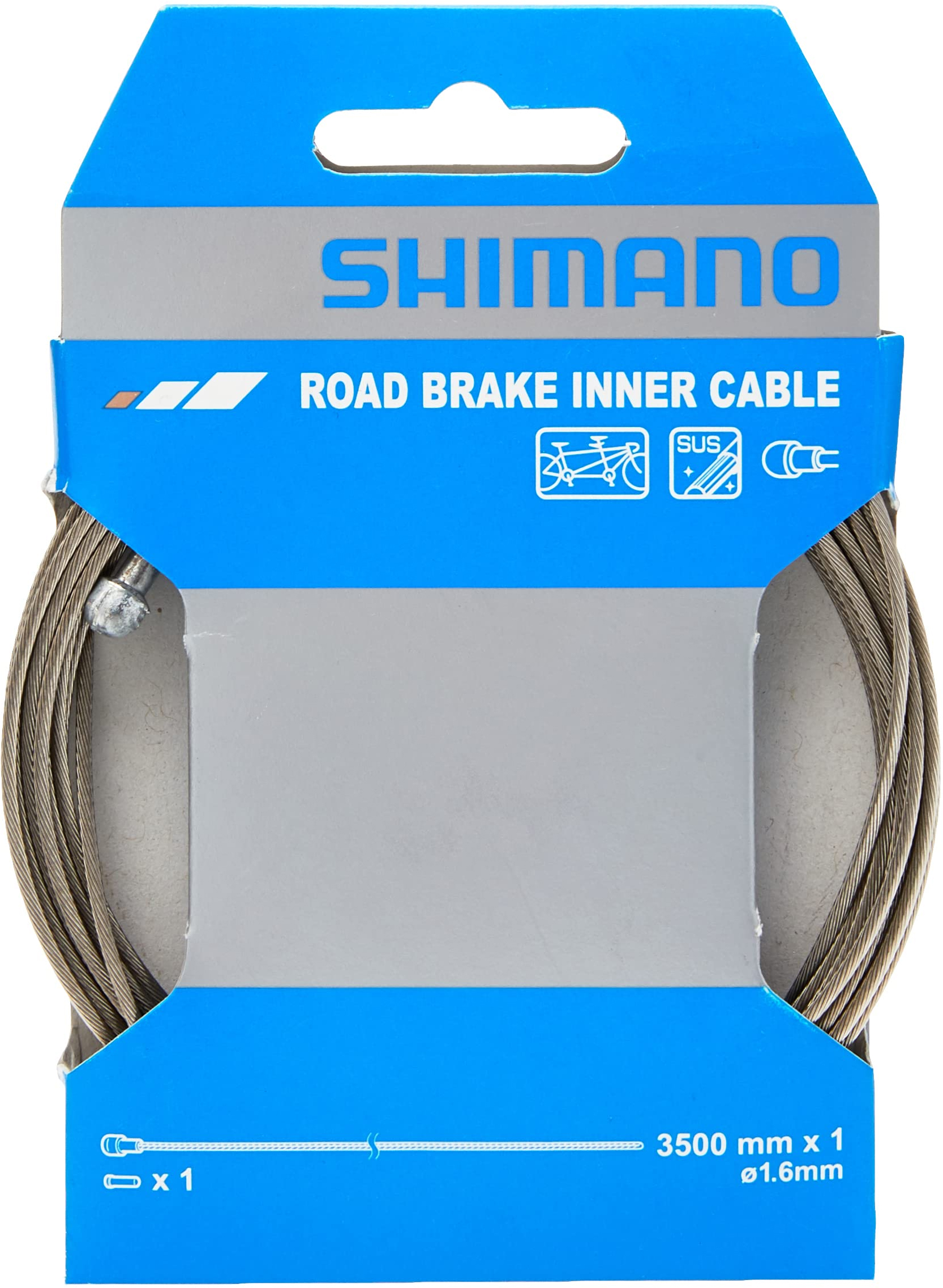 Трос для тормоза Shimano 3500x1.6 мм, нержав., для тандемов шоссе фото 