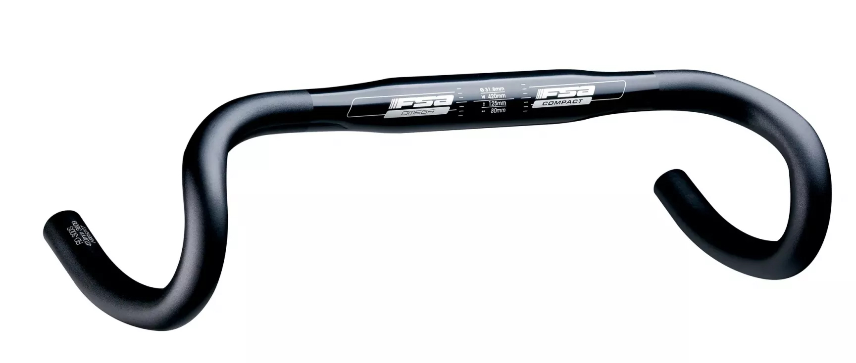 Руль FSA OMEGA COMPACT 400mm, Ø31,8мм, 118мм drop, 74мм reach, черный фото 1