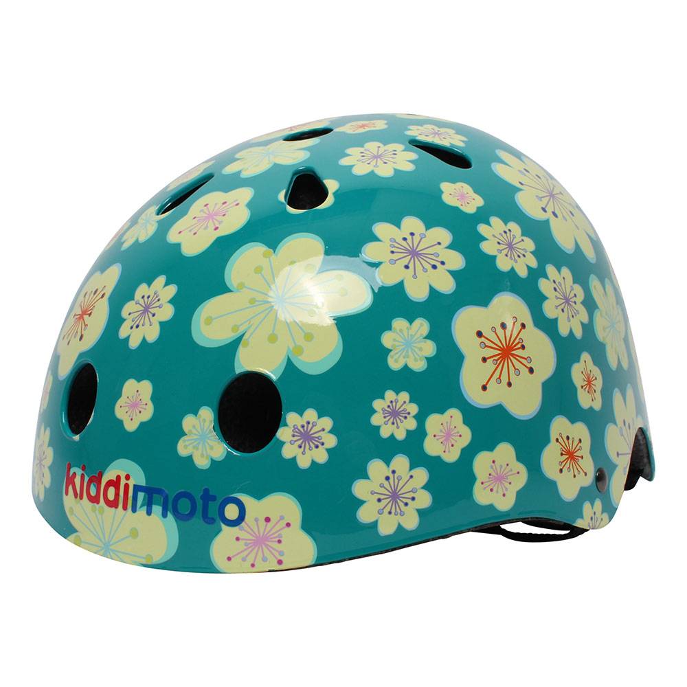 Шлем детский KiddiMoto Цветы, голубой, размер  S 48-53см фото 
