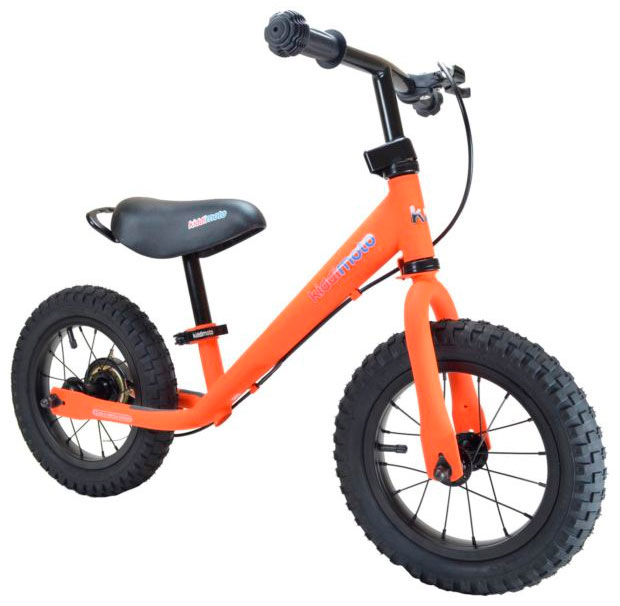 Беговел 12" Kiddimoto Super Junior MAX металлический, матовый оранжевый фото 