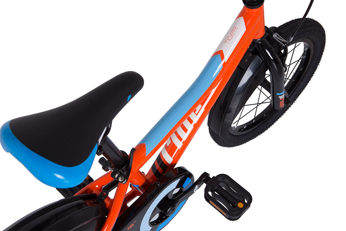 Велосипед 16" Pride TIGER помаранчевий/блакитний/білий 2018 фото 4