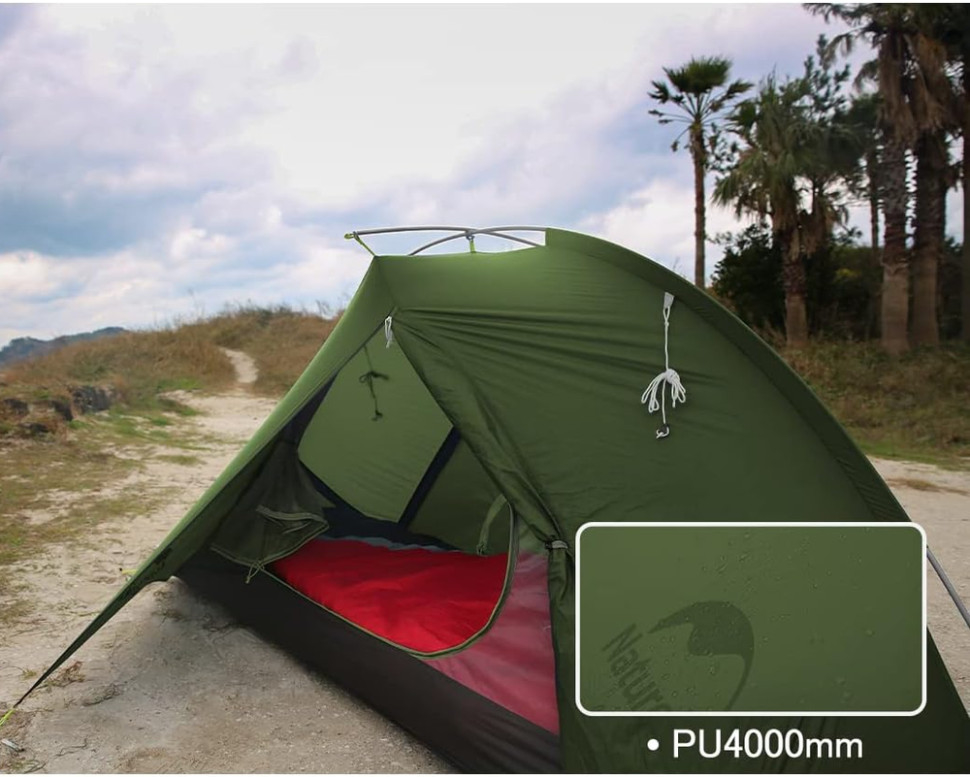 Палатка двухместная Naturehike Tagar NH17T180-J, зеленая фото 5