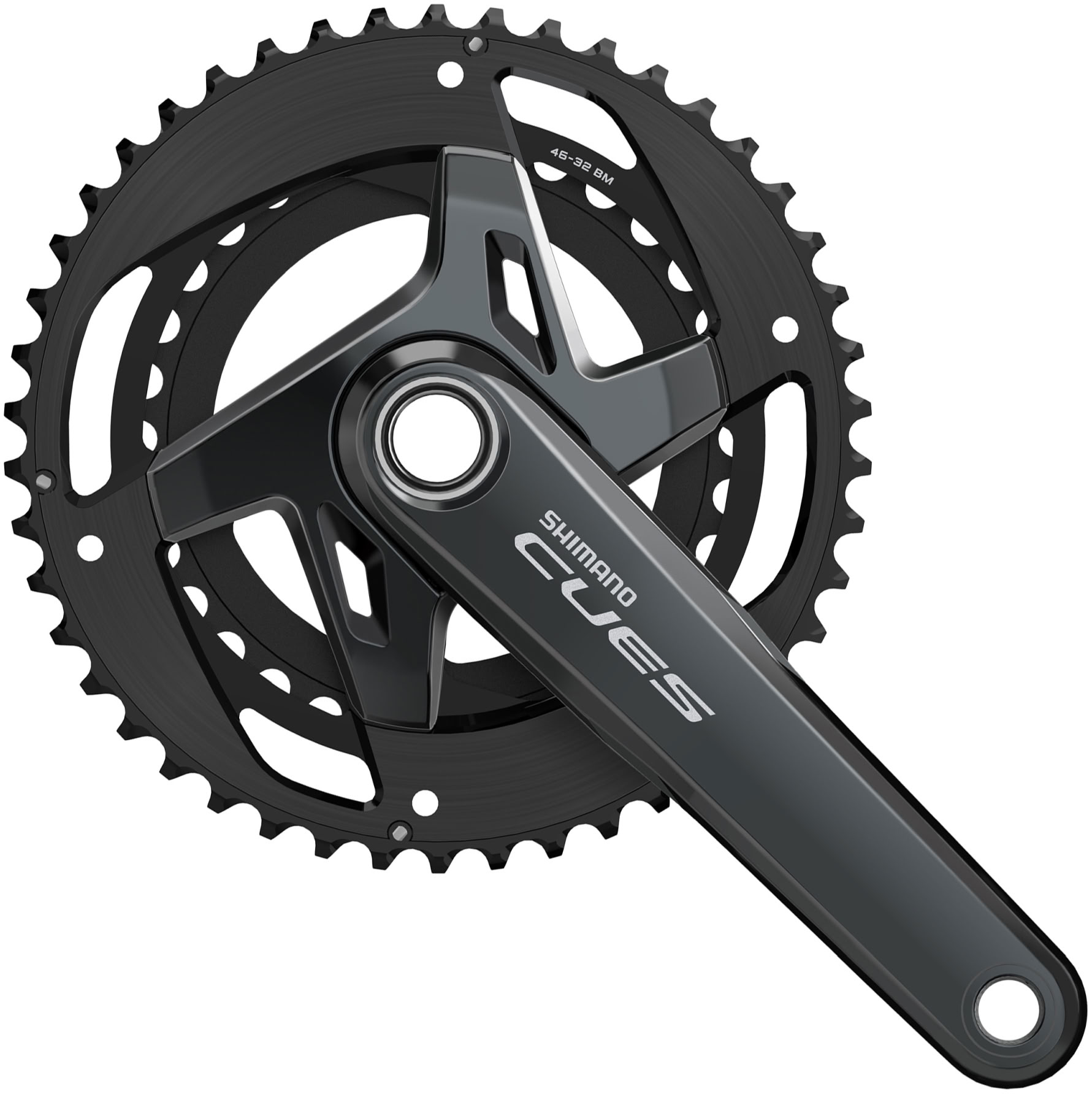 Шатуны Shimano FC-U8000-2 CUES, 170 мм, 2x9/10/11-ск., 46x32T, интегрированная ось, без каретки фото 