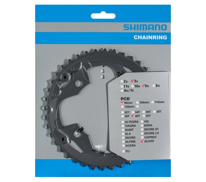 Звезда к шатуну Shimano FC-M4000 ALIVIO, 40T, 3/9-ск. фото 