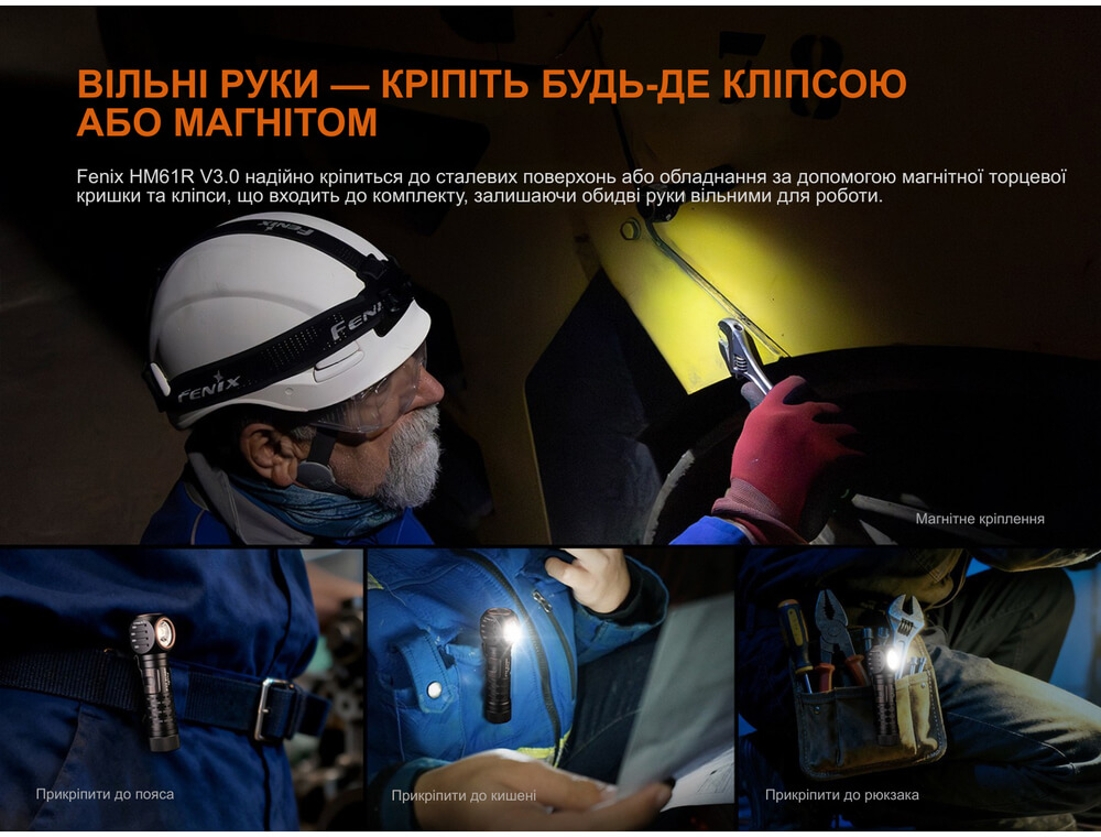 Фонарь налобный многофункциональный Fenix HM61R V3.0 фото 5