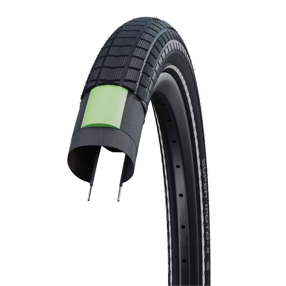 Покрышка 20x4.00 (100-406) SCHWALBE SUPER MOTO-X B/BRZ-SK HS439 GREEN 2x50EPI 33B фото 3