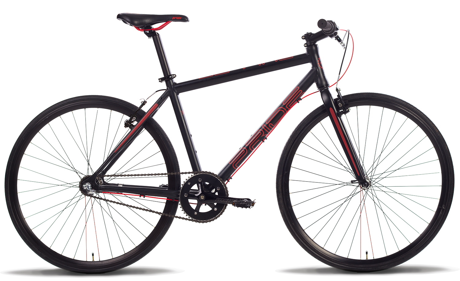 Велосипед 28 "Pride BULLET рама - 18" чорно-червоний матовий 2014 фото 