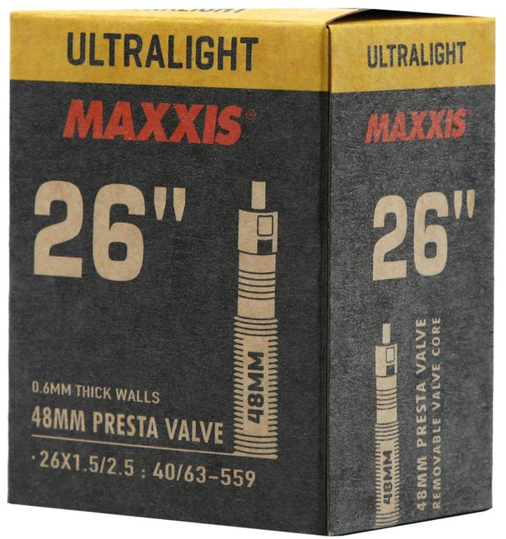 Камера 26x1.5/2.5 Maxxis ULTRALIGHT, FV 48 мм фото 1