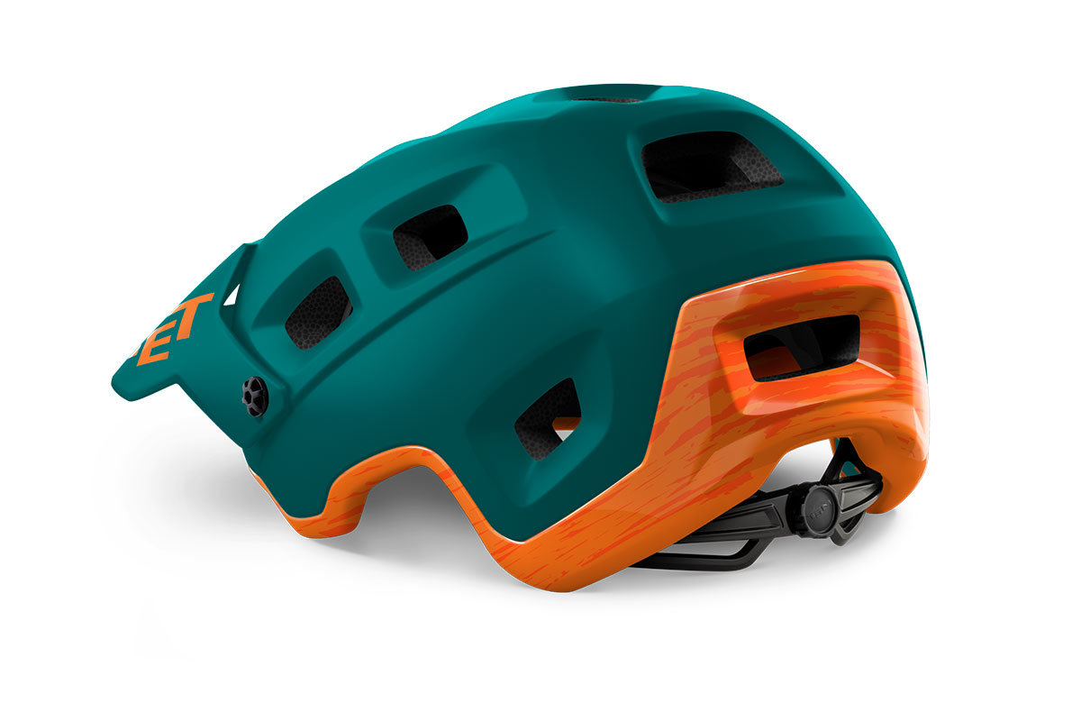 Шолом Met TERRANOVA CE розмір M (56-58), alpine green orange matt/glossy, бірюзово-оранжевий матовий/глянцевий фото 2
