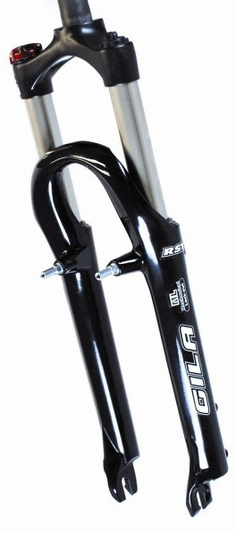 Вилка MTB 26" RST GILA ML 1-1/8"аморт. под диск/под v-brake ход-100 диам - 28.6 мм шток - 260мм пружинно-эластомерная с мех лок аутом черн фото 