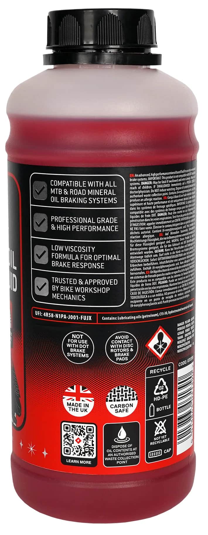 Олива мінеральна Weldtite 03139 X MINERAL OIL BRAKE FLUID, для гальмівних систем 1л фото 2