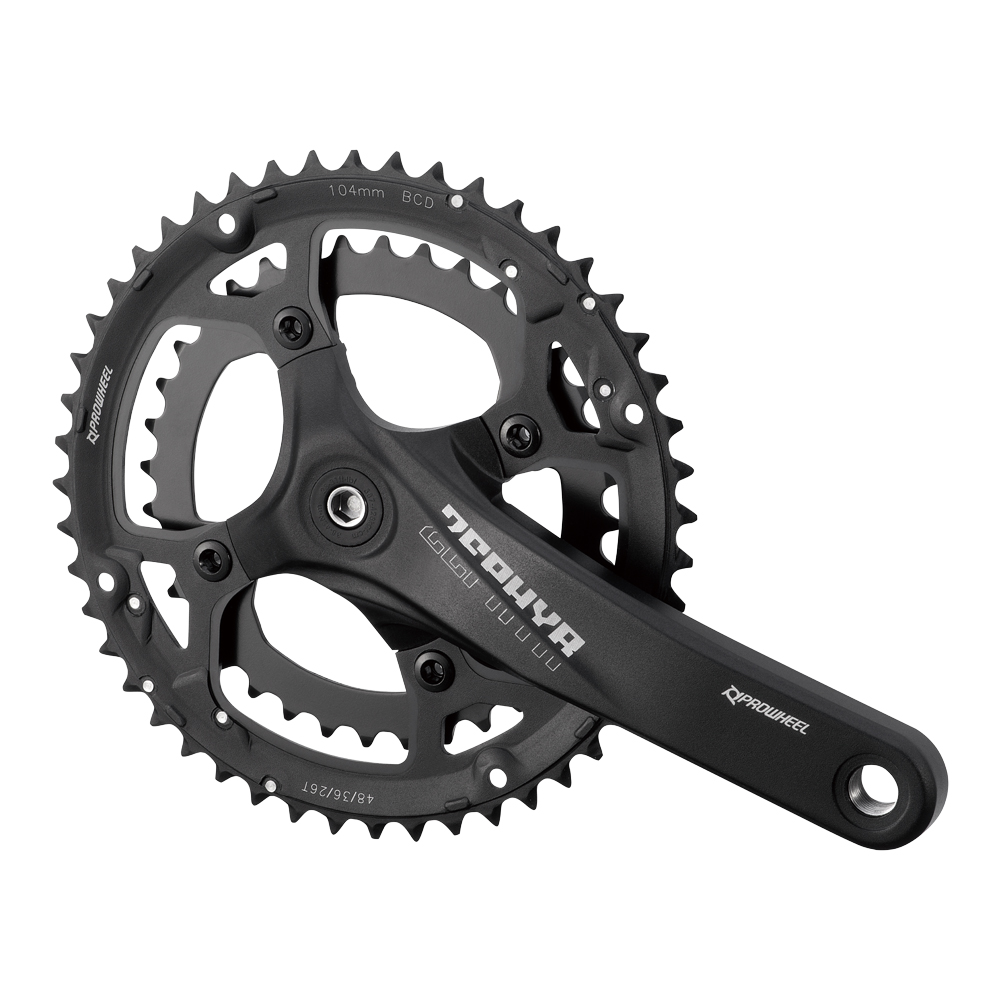 Комплект шатунов PROWHEEL ZEPHYR-751 175мм, 48/36T, черные фото 1