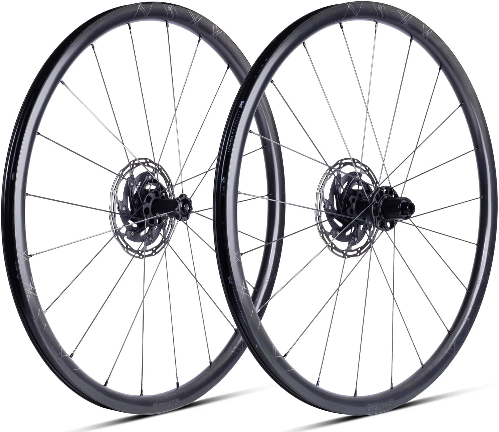 Колесо пер. + задн. 28" ERE GENUS II SL30 CARBON, Road, 100x12/142x12, CL, HG11, tubeless, черный сатин фото 