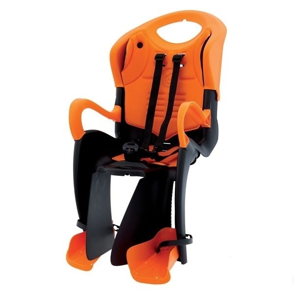 Сиденье задн. Bellelli Tiger Relax B-fix до 22кг, чёрно-оранжевое с оранжевой подкладкой фото 1