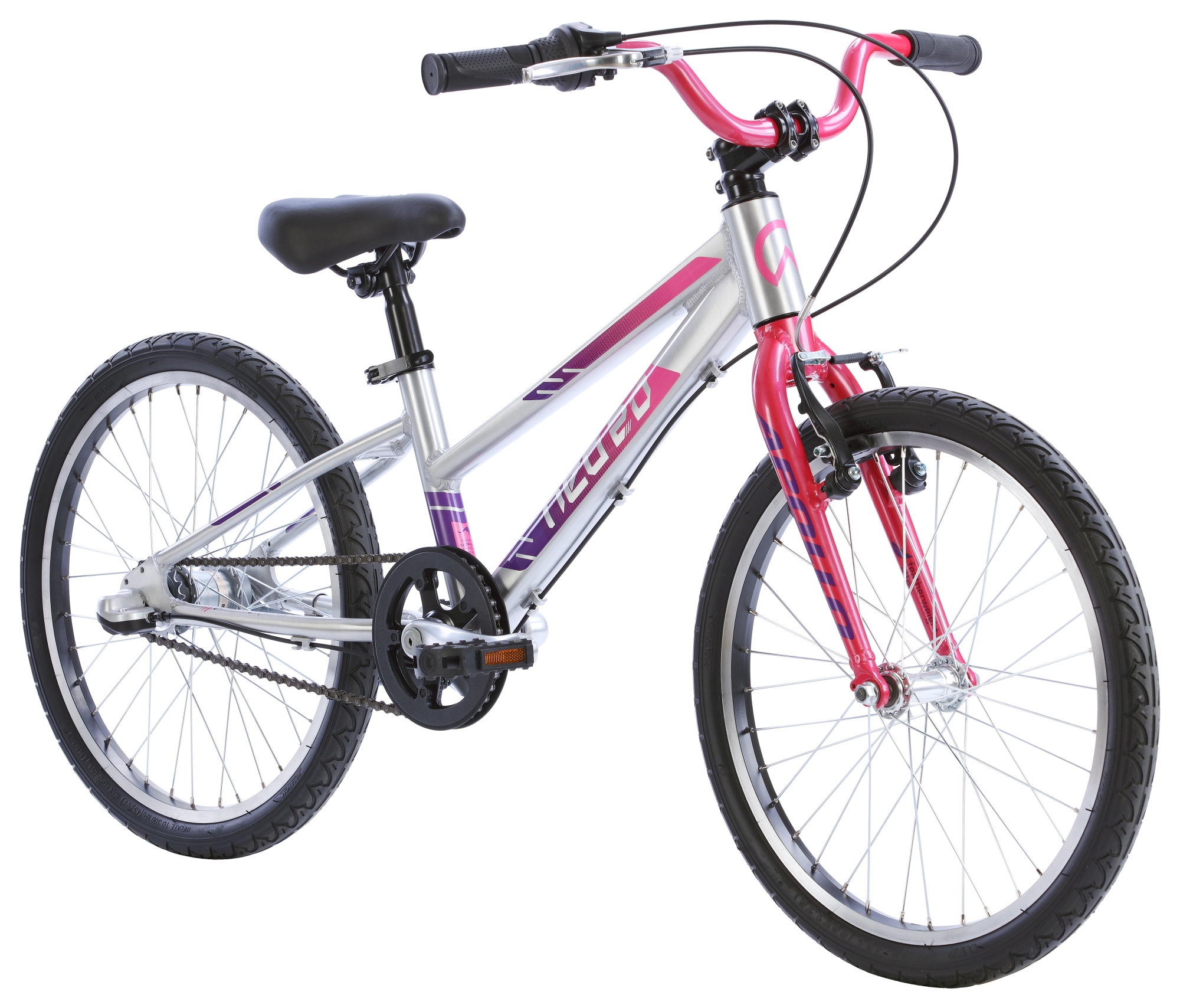 Велосипед 20" Apollo NEO 3i girls Brushed Alloy / Pink / Purple Fade фото 