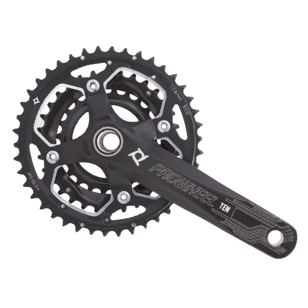 Комплект шатунов PROWHEEL TEN-651-TT 170mm 42/32/24T black фото 