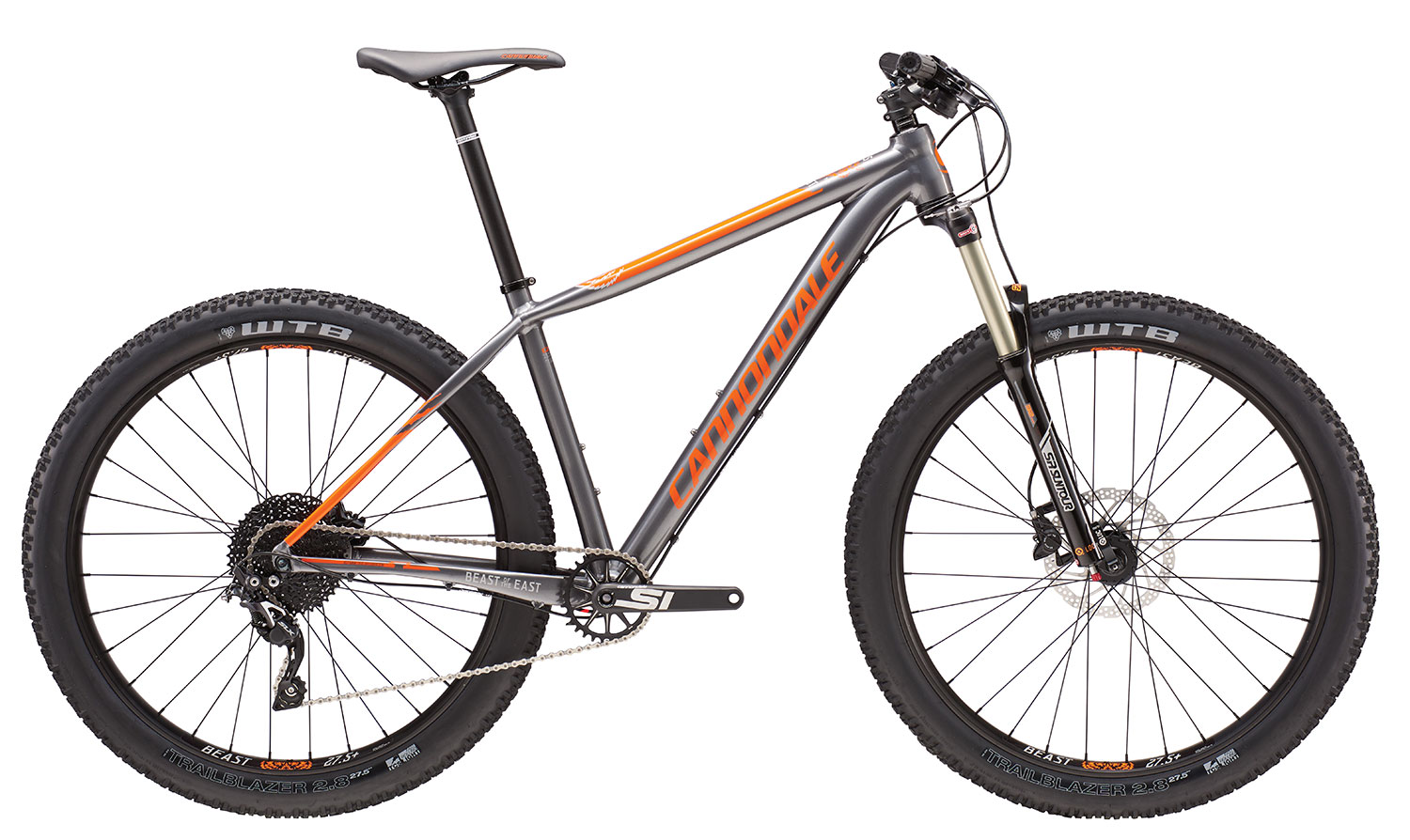Велосипед 27,5" Cannondale BEAST of the EAST 3 рама - S серый с оранжевым фото 