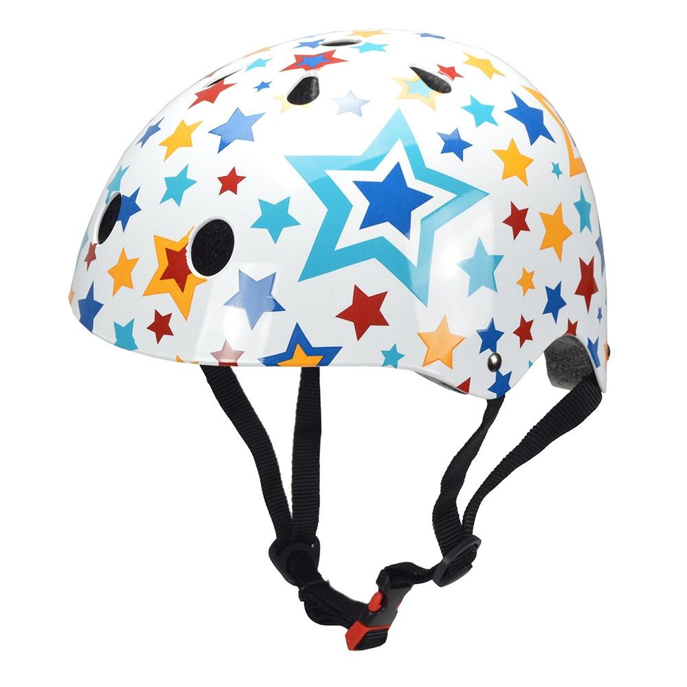 Шлем детский KiddiMoto Звезды, белый, размер S 48-53см