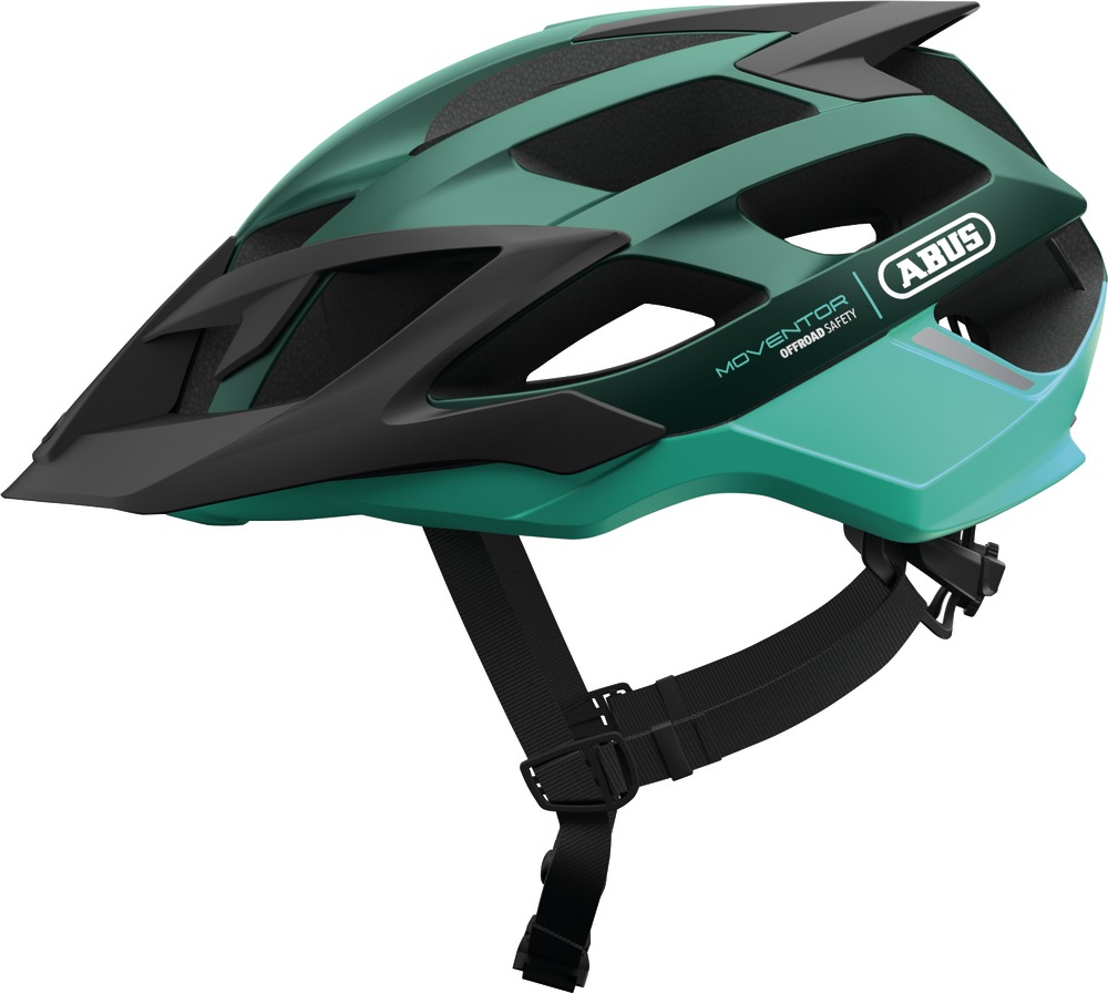 Шлем ABUS MOVENTOR, размер L (57-61 см), Smaragd Green, зелено-черный