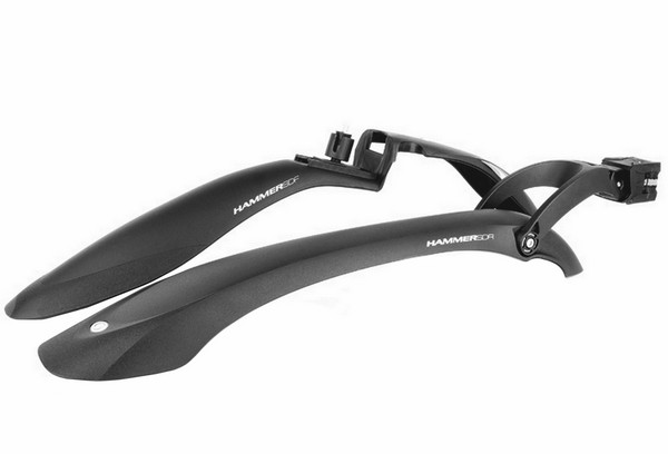 Комплект крыльев 24"-29" SIMPLA Hammer 2 SDE, SPEEDstrap быстросъемное крепление, черные с белыми вставками фото 