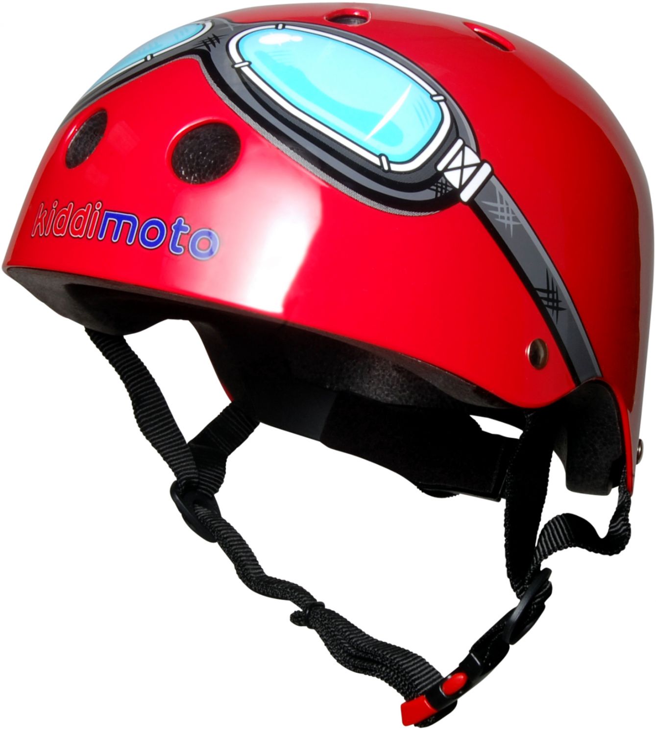 Шлем детский Kiddimoto очки пилота, красный, размер M 53-58см фото 1