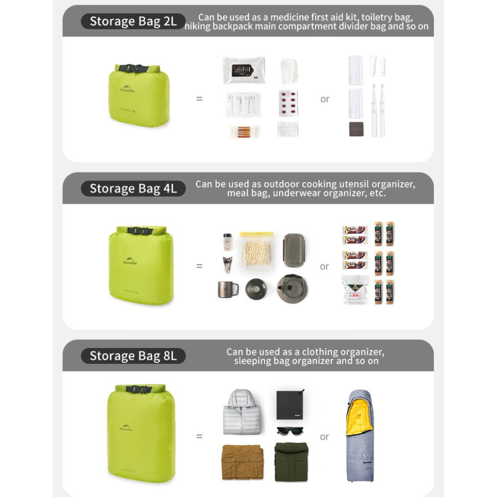 Гермомішок Naturehike CNK2550XB012, 2 л, жовтий  фото 4