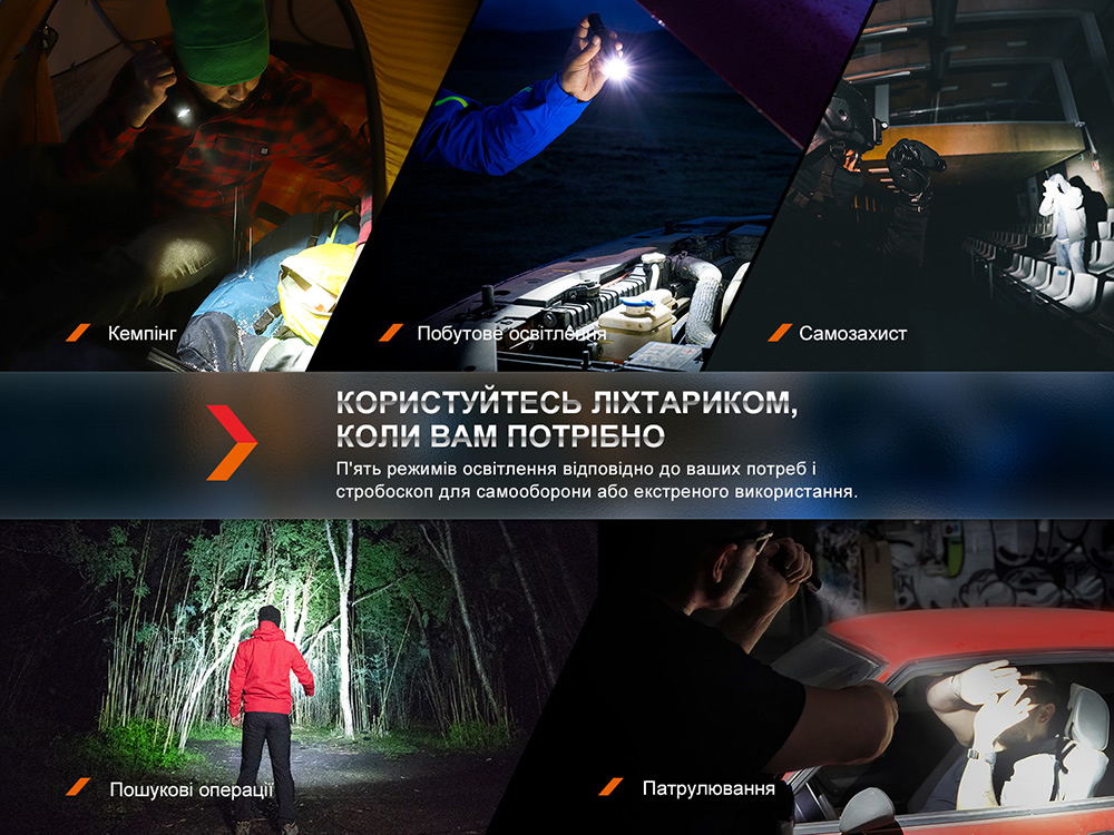 Ліхтар тактичний Fenix PD35R, акумуляторний фото 8
