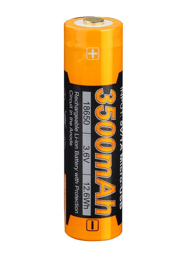 Аккумулятор 18650 Fenix ARB-L18-3500U, 3500 mAh, micro usb зарядка фото 
