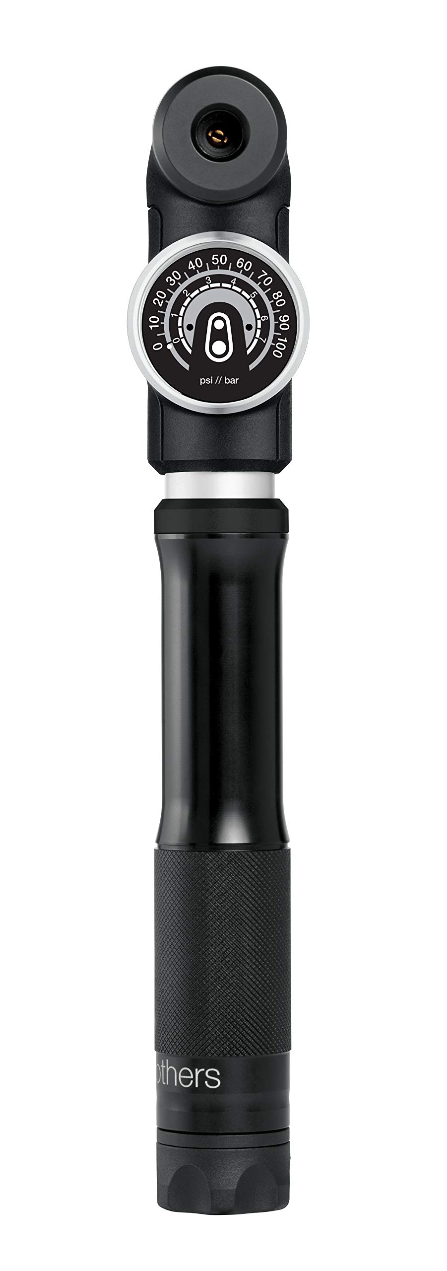 Мининасос Crankbrothers STERLING SG, алюминиевый, с манометром, smart head,100 psi / 7 bar, черный фото 