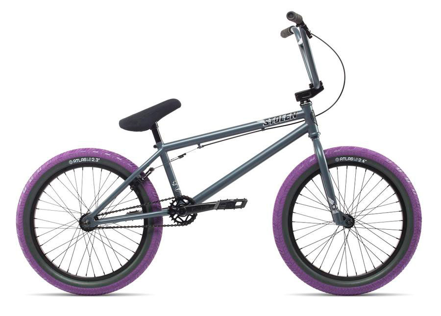 Велосипед 20" Stolen HEIST 2 размет - 21" primer grey w/purple tires (серый) 2018 фото 